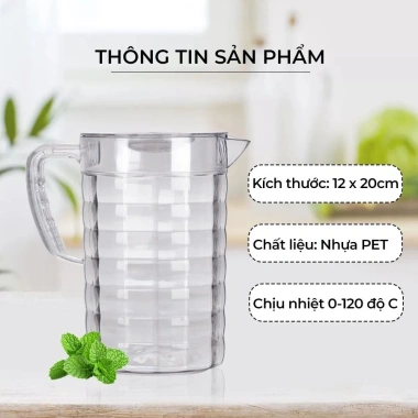 Ca kính đựng nước, trà đá chịu nhiệt cao, nắp & quai cầm - Hằng Đồng Nát 6.056, giảm còn 35.000₫