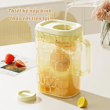 Ca nhựa đựng nước 2L quai cầm chịu nhiệt, dung tích lớn, trong suốt, chỉ 59.000₫