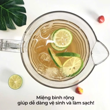 Ca nhựa kính trong suốt 6.056 Việt Nhật 2L Bình nước tay cầm vân nổi sang trọng 4
