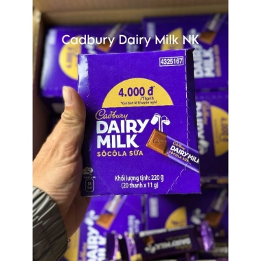 Cadbury Dairy Milk TopSocola 20 thanh 11gr Vị sữa nhập khẩu Malaysia - 55.999đ Kinh Đô