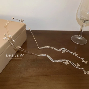 Cài tóc DREJEW bướm đá zircon ngọc trai – Mori Nhật Hàn cho nữ, chỉ 107.471₫