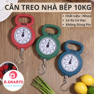 Cân 10Kg Mini cơ chế lò xo không pin, cân hành lý cầm tay nhỏ gọn 28.130₫