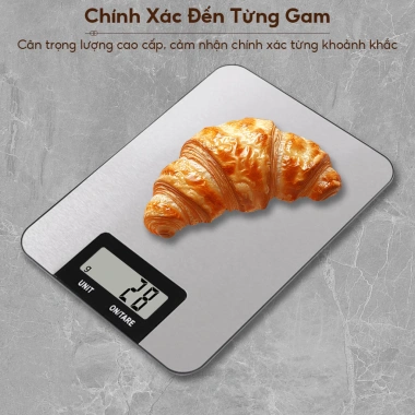 Cân bếp điện tử 0.1g/5kg mặt inox chịu nước, chức năng trừ bì - Giá chỉ 99.000đ 2 Cân bếp điện tử 0.1g/5kg mặt inox chịu nước, chức năng trừ bì - Giá chỉ 99.000đ 2