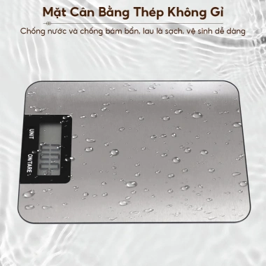 Cân bếp điện tử 0.1g/5kg mặt inox chịu nước, chức năng trừ bì - Giá chỉ 99.000đ 5 Cân bếp điện tử 0.1g/5kg mặt inox chịu nước, chức năng trừ bì - Giá chỉ 99.000đ 5