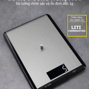 Cân bếp điện tử 1g/10kg inox chống nước, trừ bì - Giá giảm 205.000đ