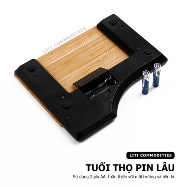 Cân bếp điện tử 1g/10kg mặt gỗ tre tự nhiên, chức năng trừ bì - Giá 194.000 5 Cân bếp điện tử 1g/10kg mặt gỗ tre tự nhiên, chức năng trừ bì - Giá 194.000 5