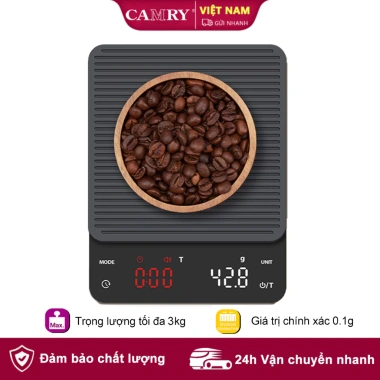 Cân cà phê điện tử CHWARES 3kg 0,1g hẹn giờ, đệm silicon, pha cà phê & nướng bánh