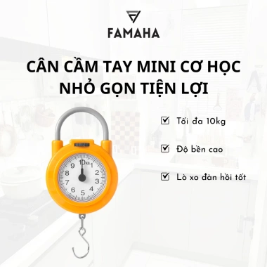 Cân Cầm Tay Mini Cơ Học 10kg - Nhỏ Gọn, Không Cần Pin, Dùng cho Cân Hành Lý, Hàng, Đi Chợ - Giá 29.999₫
