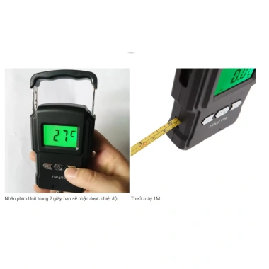 Cân đa năng KHALIK A22 75kg - cân nhà bếp, móc hành lý, đánh cá, thực phẩm cầm tay, kèm thước dây 1m & chỉ báo nhiệt độ - Giá 134.000₫ 9