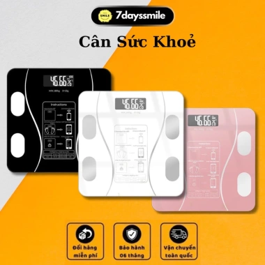 Cân Điện Tử 7Days Smile Sạc USB Bluetooth Phân Tích Chỉ Số Cơ Thể Giá 76.800đ