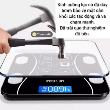 Cân Điện Tử 7Days Smile Sạc USB Bluetooth Phân Tích Chỉ Số Cơ Thể Giá 76.800đ