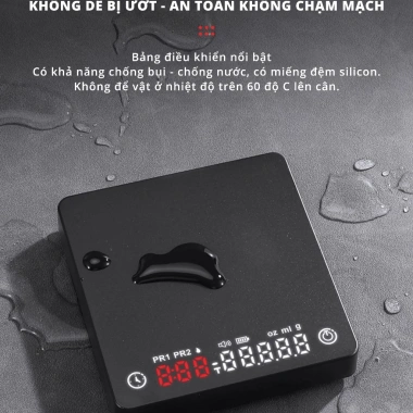 Cân Điện Tử Cafe 0.1g-2kg - Sạc Pin, Màn Hình LED Cảm ứng, Chính Xác Cao 3