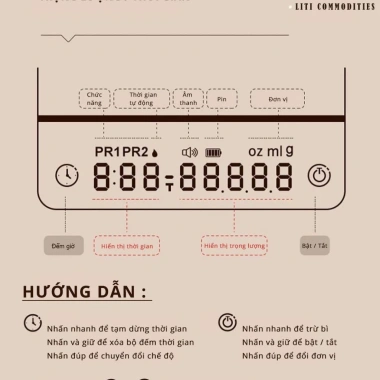 Cân Điện Tử Cafe 0.1g-2kg - Sạc Pin, Màn Hình LED Cảm ứng, Chính Xác Cao 7