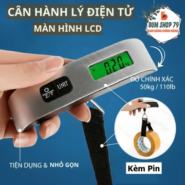 Cân Điện Tử Cầm Tay 50kg 110lb LCD Rõ Nét - Cân Treo Nhỏ Gọn Tiện Lợi