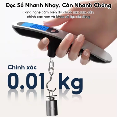 Cân điện tử cầm tay 50kg móc dây dù cải tiến, cân hành lý và hàng hóa - Giá chỉ 87.000 VND