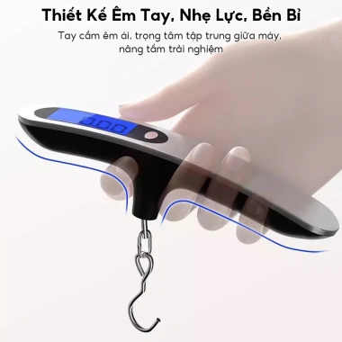 Cân điện tử cầm tay 50kg móc dây dù cải tiến, cân hành lý và hàng hóa - Giá chỉ 87.000 VND