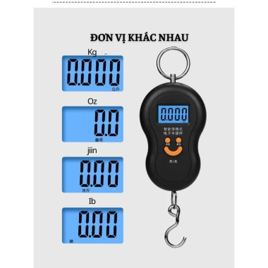 Cân điện tử cầm tay mini 10-50kg có móc, thiết kế mặt cười, nhẹ gọn, đo chính xác