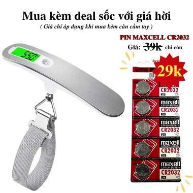 Cân điện tử cầm tay mini 50kg, cân hành lý, tặng pin CR2.032, bảo hành 1 năm - 169k 2
