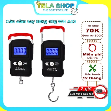 Cân điện tử cầm tay mini 50kg WH A23 - Chính xác cao, tặng pin AAA - 185k