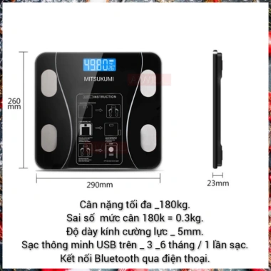 Cân Điện Tử Cân Sức Khỏe Gia Đình Đo Pin Kèm, Giá Chỉ 78.999 VND