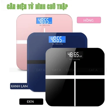 Cân điện tử chữ thập LCD HD màn hình LED, kính cường lực, thiết kế hiện đại - giá 95.000