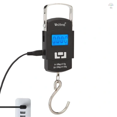 Cân điện tử di động Wh-a25 55kg sạc lại, LCD đa đơn vị, tay cầm, độ chính xác kép, đèn nền