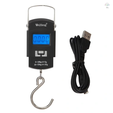 Cân điện tử di động Wh-a25 55kg sạc lại, LCD đa đơn vị, tay cầm, độ chính xác kép, đèn nền