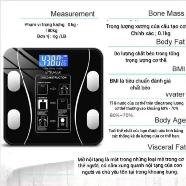 Cân Điện Tử DNP Bluetooth - Phân Tích Chỉ Số Cơ Thể, Giảm 21% chỉ 145.000₫