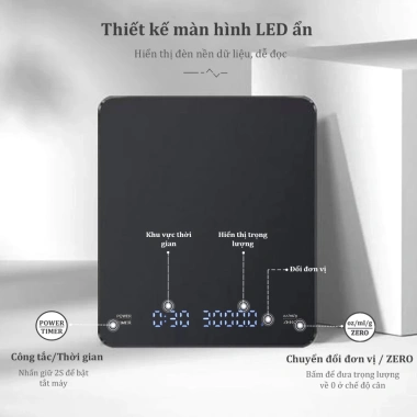 Cân điện tử DODO 3kg/0.1g mini, hẹn giờ, sạc USB-C, kèm pin - Giá chỉ 169.000 VND 3