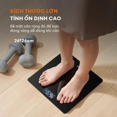 Cân điện tử Gaabor GWS-M01A sạc USB, màn hình LED, tặng thước dây, giá chỉ 139k