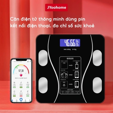 Cân điện tử JYoohome đo 18 chỉ số sức khoẻ, kết nối Bluetooth, giá chỉ 118.000₫