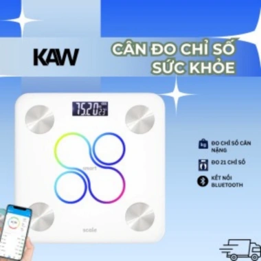 Cân Điện Tử KAW Bluetooth - Màn Hình LED Kính Cường Lực, Theo Dõi Sức Khỏe, Giá Ưu Đãi 229.000₫