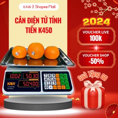 Cân điện tử KAW K450 40kg chống nước - Tốc độ xử lý nhanh, bảo hành chính hãng - Giá 629.000₫