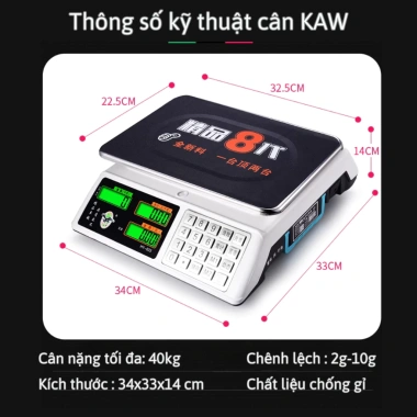 Cân điện tử KAW K450 40kg chống nước - Tốc độ xử lý nhanh, bảo hành chính hãng - Giá 629.000₫