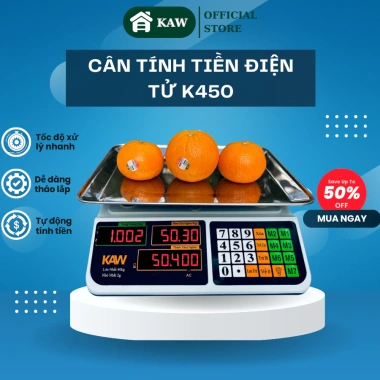 Cân điện tử KAW K450 40kg chống nước - Tốc độ xử lý nhanh, bảo hành chính hãng - Giá 629.000₫