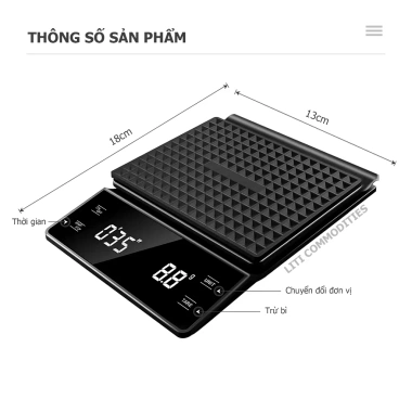 Cân Điện Tử LED 3kg/0.1g Màn Hình Cảm Ứng Chuyên Dụng Pha Chế Cà Phê 149.000 VND 9