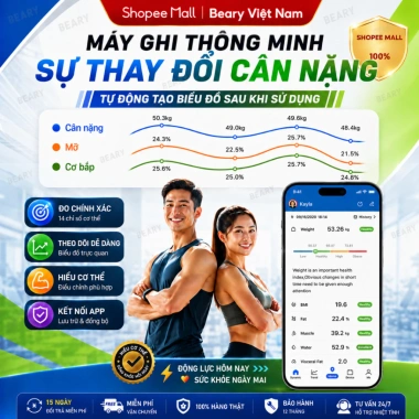 Cân điện tử METIS sạc USB, Bluetooth, phân tích chỉ số cơ thể, 180kg - 87.000đ