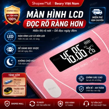 Cân điện tử METIS sạc USB, Bluetooth, phân tích chỉ số cơ thể, 180kg - 87.000đ