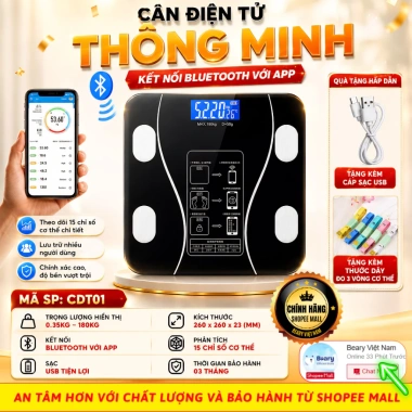 Cân điện tử METIS sạc USB, Bluetooth, phân tích chỉ số cơ thể, 180kg - 87.000đ 10 Cân điện tử METIS sạc USB, Bluetooth, phân tích chỉ số cơ thể, 180kg - 87.000đ 10