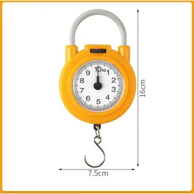 Cân Điện Tử Mini 10Kg Cầm Tay, Móc Treo Lò Xo Cơ Học, Độ Chính Xác Cao, Dễ Dùng 3