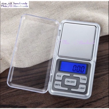 Cân Điện Tử Mini Bỏ Túi 0.1g LCD Đẹp Mắt Thóc Handmade - Đo Trang Sức Siêu Tiện Lợi 500g
