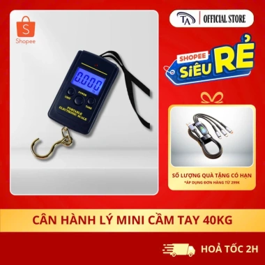 Cân điện tử mini cầm tay 40kg - Cân hành lý có móc treo, thước đo chính xác cao, giá ưu đãi 56.000 VND