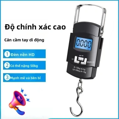 Cân điện tử mini cầm tay 50kg - Màn hình LCD, độ chính xác cao, đa năng tiện lợi, giá 60.000 VND