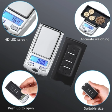 Cân điện tử mini LCD hình chìa khóa 0.01g/200g - Đa năng đo trang sức, kim cương, thực phẩm, bỏ túi, giá 105.600₫ 2