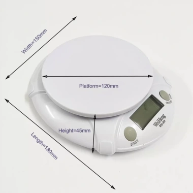 Cân điện tử nhà bếp KHALIK WH‑B09 3‑7kg, chính xác cao, kèm tô đựng, dùng pin Fullbox