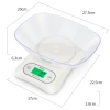 Cân điện tử nhà bếp WH-B26 12kg/5kg pin sạc lại LCD, tô đựng, chuẩn, giá 227k 5