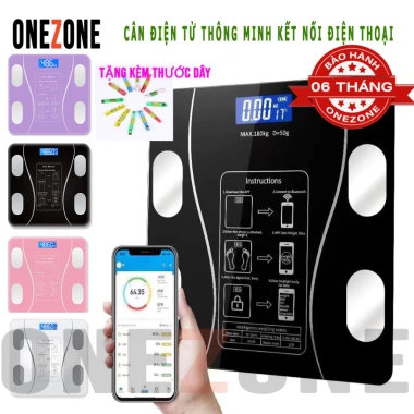 Cân Điện Tử ONEZONE Bluetooth Đo 18 chỉ số, pin Type-C, tải trọng 180kg, 90.000 VND