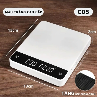 Cân điện tử sạc pin LED 3kg/0.1g màn hình cảm ứng dùng cho cà phê, giá 213.000đ 10 Cân điện tử sạc pin LED 3kg/0.1g màn hình cảm ứng dùng cho cà phê, giá 213.000đ 10