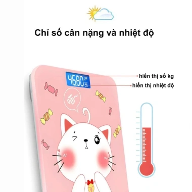Cân Điện Tử Sức Khỏe Mèo Hồng - Max 180kg, Bền Đẹp, Sạc Pin, Dễ Dùng, Giá 99.000₫ 6