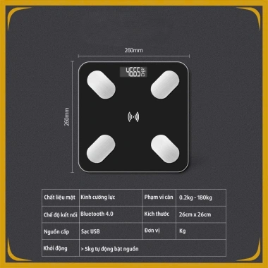 Cân điện tử thông minh đo lỗ cơ thể chính xác, Bluetooth, pin lâu - Giá 107.910₫ 6 Cân điện tử thông minh đo lỗ cơ thể chính xác, Bluetooth, pin lâu - Giá 107.910₫ 6